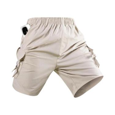 Imagem de Bermuda Tática Camuflada Masculina, Ajuste Solto, Calças De Trabalho P