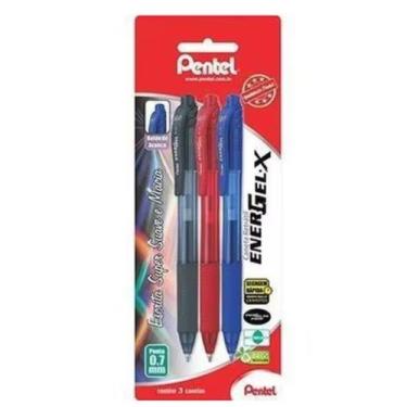 Imagem de Caneta Energel Pentel 0.7mm Kit 3 Unidades Azul Preta Vermelha