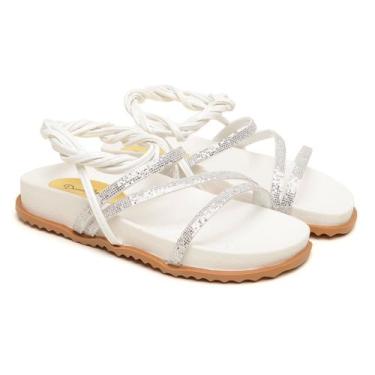 Imagem de Papete Rasteirinha Sandalia  Branca  Slide Adulto Menina Moda Blogueir