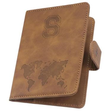 Imagem de ILIYAH Porta-passaporte personalizado – Capa para passaporte com bloqueio RFID, acessório essencial de viagem unissex, Marrom P, 11*1*15cm, Casual