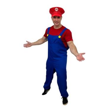 Imagem de Fantasia Do Mario Bros Adulto Masculino Cosplay - Vendaval, M