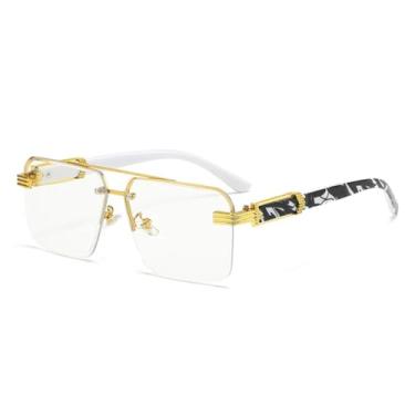 Imagem de HCPIHF Óculos vintage femininos masculinos sem armação retangulares femininos (10)