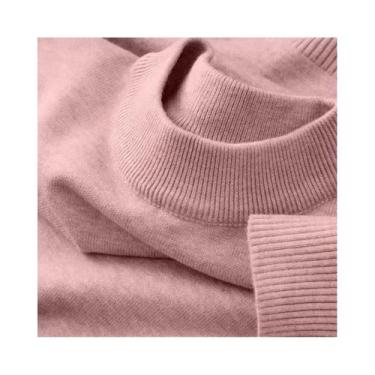 Imagem de Suéter Masculino Casual De Outono Com Gola Alta, Pulôver Térmico De Lã