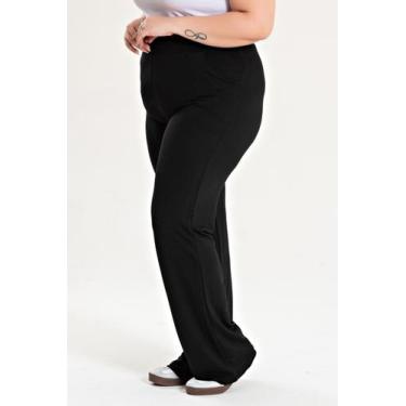 Imagem de Calça Feminina Plus Size Confort em Molecotton C/ Bolso - Serena, Pret