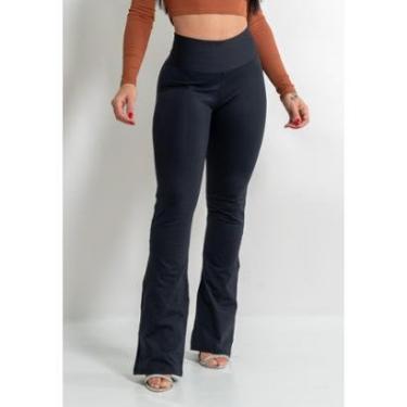 Imagem de Calça Flare Bailarina Boca de Sino Cintura Alta Poliamida-Feminino