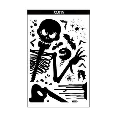 Imagem de Adesivo de Janela Assustador Halloween Lado Decal Vidro para Decoração Festa Reutilizável Presente
