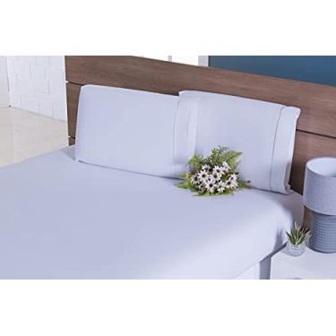Imagem de Jogo Lençol 4 Peças Cama Queen 198x158 100% Algodão Ponto Palito (Branco, 25cm, 300)