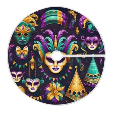 Imagem de ATTX Saia para árvore de carnaval de 118 cm – decoração festiva para festas de ano novo e carnaval #182