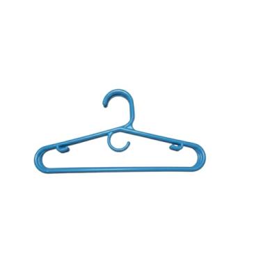 Imagem de Kit 6 Cabides Infantis Antideslizantes Reforçados, Plástico Resistente, Ideal para Roupas de Crianças (Azul)
