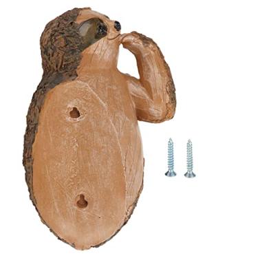 Imagem de Escultura de preguiça pintada à mão estátua de jardim de resina decoração ao ar livre design detalhado vívido para decoração de quintal de árvore 22x10x14,5cm