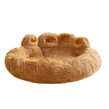 Imagem de Cama pata nuvem colchão caminha para cachorro gato(BEGE LISO,90cm GG)