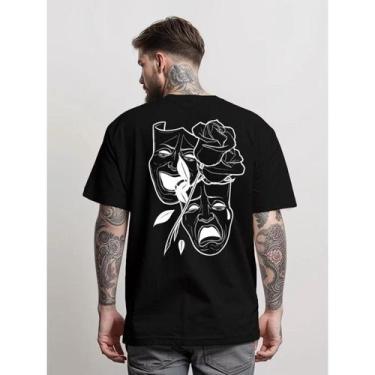 Imagem de Camiseta StreetWear 100 % Algodão Mascaras Obstrata Flor Lançamento En