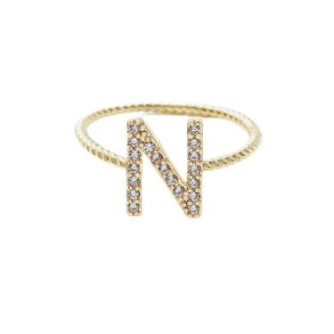 Imagem de 1 anel de diamante completo banhado a prata com letra A-Z para mulheres, colar feminino, joia fina, presente para mamãe, Cobre, Sem Pedra Preciosa