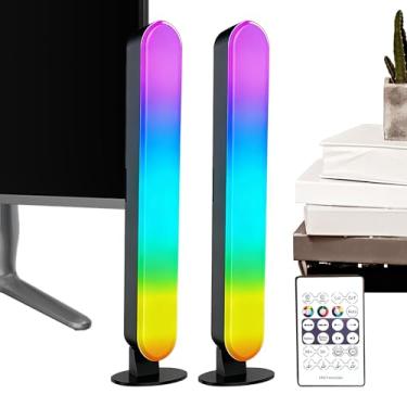Imagem de Barra de Luz LED RGB,2 Peças Dispositivo De Iluminação Ambiental,Luz Inteligente para Jogos - para Gamers Criadores de Conteúdo Amantes de Tech Quarto Estudo Apartamento Escritório e Home