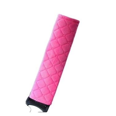 Imagem de 2 peças capa de cinto de segurança universal para carro de pelúcia ajustável almofadas de cinto de segurança de carro almofadas de ombro 、acessórios interiores de carro 、universal (rosa)