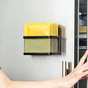 Imagem de Organizador magnético de saquinhos de chá, suporte de saquinho de chá de metal para geladeira, prateleira e balcão de cozinha, organizadores e armazenamento de chá elegantes e econômicos