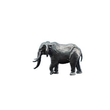 Imagem de Estátua em miniatura de elefante africano de latão de 2,5 cm, estátua de elefante realista de metal da vida selvagem, ornamento de mesa, bonsai, micro paisagem, acessórios de decoração
