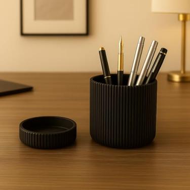 Imagem de Organizador de Mesa Multifuncional - Porta-Canetas, Lápis, Celular e Óculos para Escritório e Home Office, Organização Completa (Porta Caneta/Clipes,Branco)