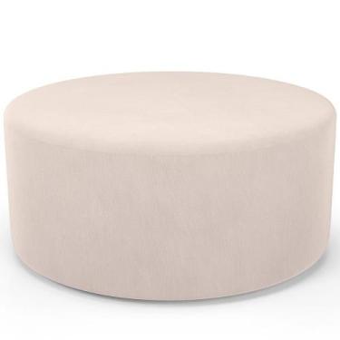 Imagem de Puff Redondo Orgânico Para Living 90cm Lola W01 Suede Bege - Lyam Deco