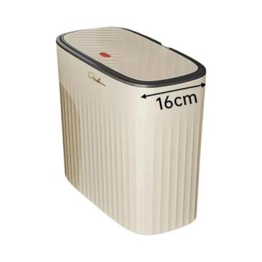 Imagem de Lixeira Estreita Para Banheiro Com Tampa, Cesto De Lixo Para Espaços E