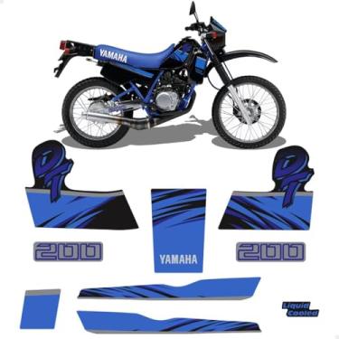 Imagem de SPORTINOX, Adesivos P/Yamaha DT 200 92/93 Laterais Frontal Moto Preta