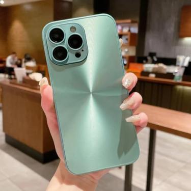 Imagem de HJZSZX Capa de celular luxuosa com lentes coloridas e à prova de choque para iPhone 16 Pro Max (para iPhone 16 Pro Max/verde)