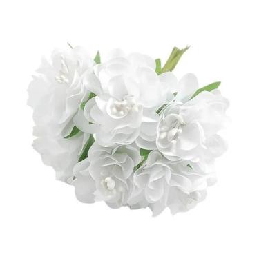 Imagem de Buquê De Mini Flores De Cravo De Seda 6 Peças Para Decoração De Casa, 