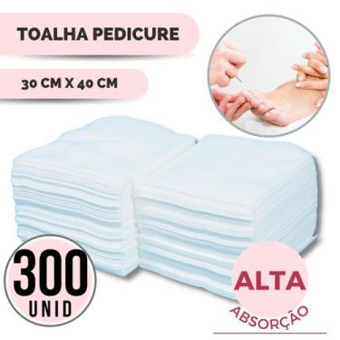Imagem de Kit 300 Toalhas Descartável Pedicure 30x40 cm Manicure Podóloga Alta A