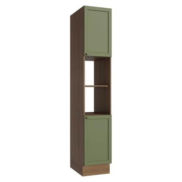 Imagem de Paneleiro 40 cm 2 Portas e 2 Nichos Rustic/Verde Vik Madesa