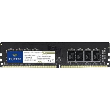 Imagem de Timetec Premium 8GB DDR4 2400MHz PC4-19200 Non-ECC Unbuffered 1.2V CL17 1Rx8 Single Rank 288 Pin UDIMM Desktop PC Computador Memória RAM Upgrade (8GB)