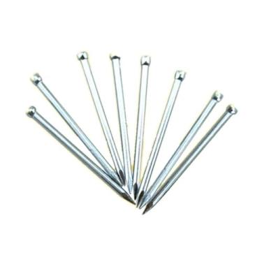 Imagem de Pregos de cimento, pinos de parede pregos para marcenaria linha de rodapé de piso de madeira pregos de aço sem cabeça, pregos de liga de cromo-níquel, pregos de cimento 200 peças (cor galvanizada