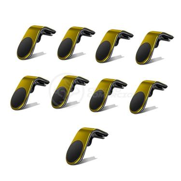 Imagem de Kit 9 Suporte Adaptador Universal De Carro Tipo L Dourado