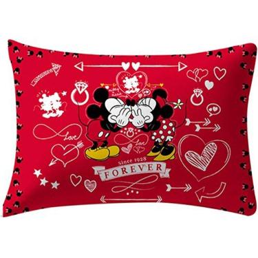 Imagem de Fronha Avulsa Mickey E Minnie 100% Algodão 48x68cm Vermelho