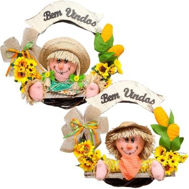 Imagem de Kit Casal Guirlandas Espantalhos Festa Junina Sitio Pousada