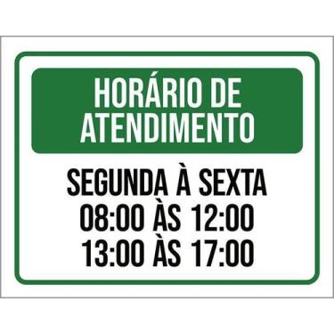 Imagem de Kit 3 Placa Acm Horário Atendimento Segunda Sexta 8 12 18X23 - Sinaliz