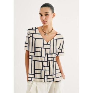 Imagem de Blusa Feminina Em Viscose Estampada - Off white G - Hering, G
