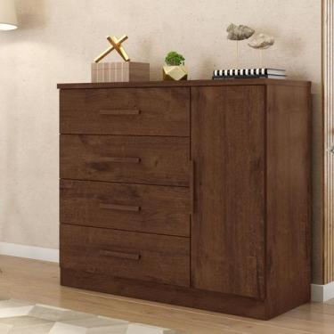 Imagem de Cômoda Sapateira Genova Plus 1 Porta 4 Gavetas - Zanzini