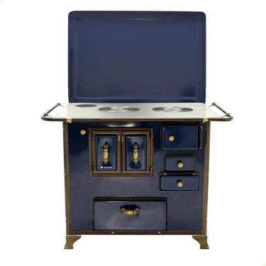 Imagem de Fogão a Lenha Venâncio Barroco Azul Gabinete Nº03 Lado Esquerdo com Tampa FL3GBRCX