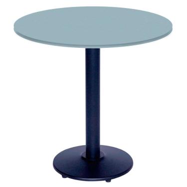 Imagem de Mesa Zeta Ferro Preto 75 Cm (alt) Disco Redondo Tampo Mdp Redondo 80 Cm (larg) X 2,50 Cm (alt) Cinza