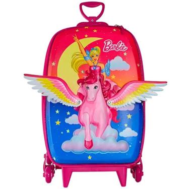 Imagem de Mochila Escolar de Rodinhas 3D Barbie Pegasus Maxtoy