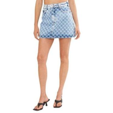 Imagem de Saia Colcci Jeans Estampada Logomania-Feminino