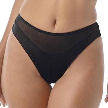 Imagem de Calcinha Cinta DeMillus Lucilia 46024 Fio Dental, Preto, G