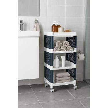 Imagem de Organizador Móvel Com 4 Prateleiras e Rodinhas - Multivisao