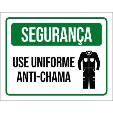 Imagem de Kit 10 Placa Acm De Segurança Use Uniforme Anti-Chama 18X23 - Sinalizo