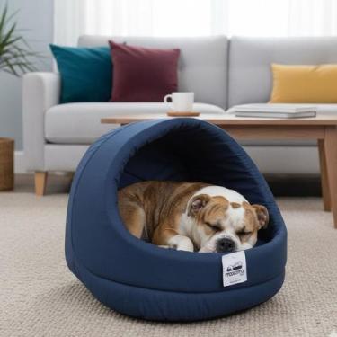 Imagem de Cama Suede Iglu Luxo Caes Gato Lavavel Casinha Azul Oferta - - Maxximo