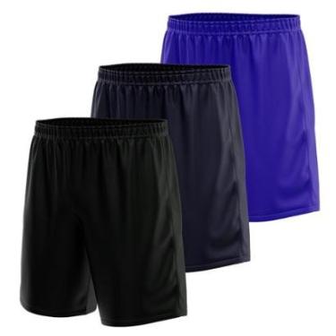 Imagem de Kit 3 Calção Short Futebol Basquete Vôlei Bermuda Dry Treino Academia-Masculino