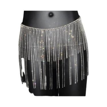 Imagem de Body Feminino Com Corrente De Strass Brilhante Para Performance De Pal