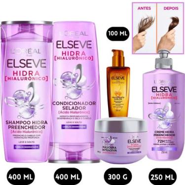 Imagem de Kit Elseve Hidra Loreal Paris Acido Hialurônico 400ML Óleo Extraordiná