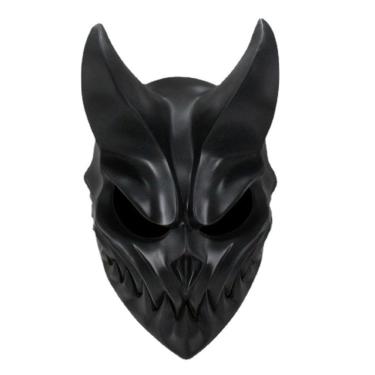 Imagem de Máscara de terror Black Demon Skull Grim Reaper de rosto inteiro para adultos