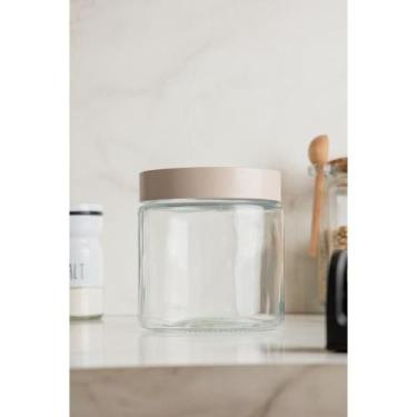 Imagem de Porta Mantimentos Lyor Tampa Bege Visor Acrilíco 950ml Vidro